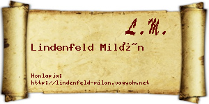 Lindenfeld Milán névjegykártya